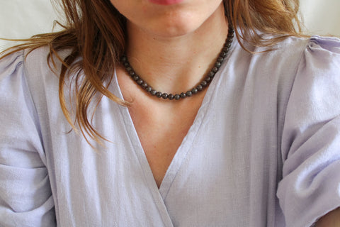 'Mabel' Koffieboonjaspis Ketting