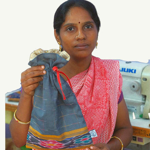 Large sari gift bags with drawstring - Shakti.ism | शक्तिवाद