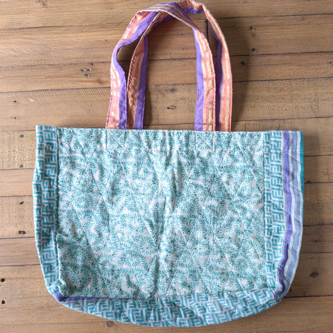 Large sari market shopper tote bags