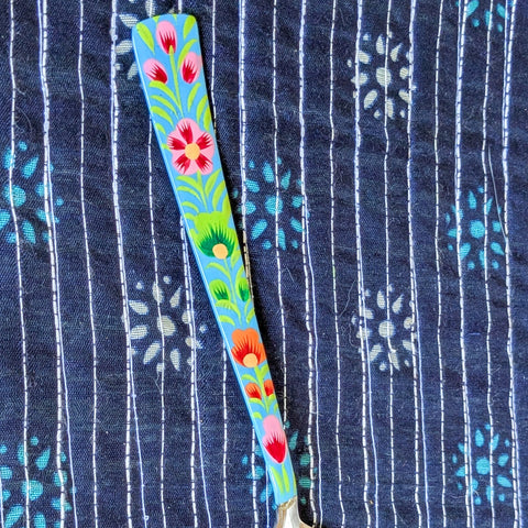 Hand-Painted Stainless Steel Tablespoons with Floral Patterns