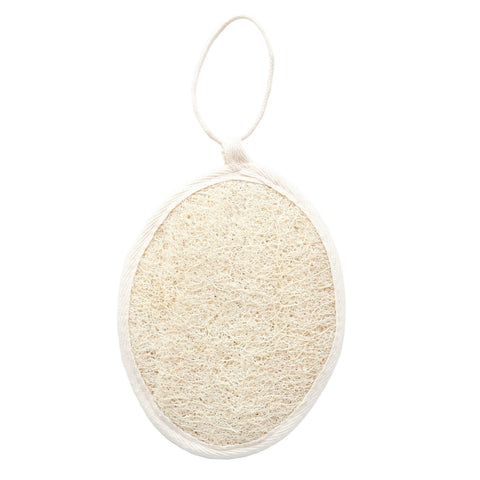 Loofah pad sponge made of natural plant and with a rope to hang on the shower