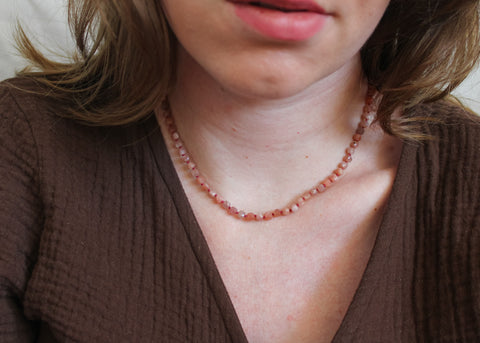 Maansteen ketting 'Rosha'