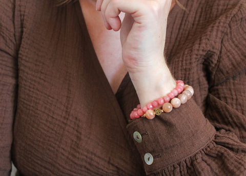 Roze opaal armband 'Caro'