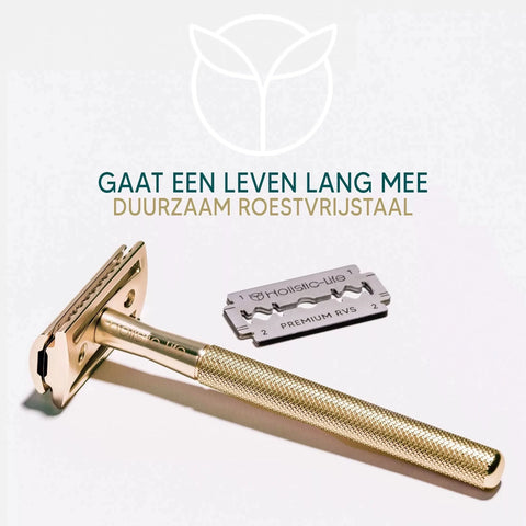 Metalen safety razor scheermes voor langdurig gebruik.