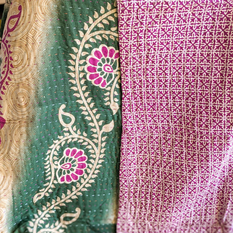 close up mini kantha blanket