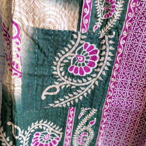 close up mini kantha blanket