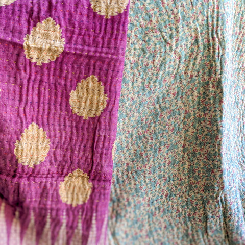 close up mini kantha quilt