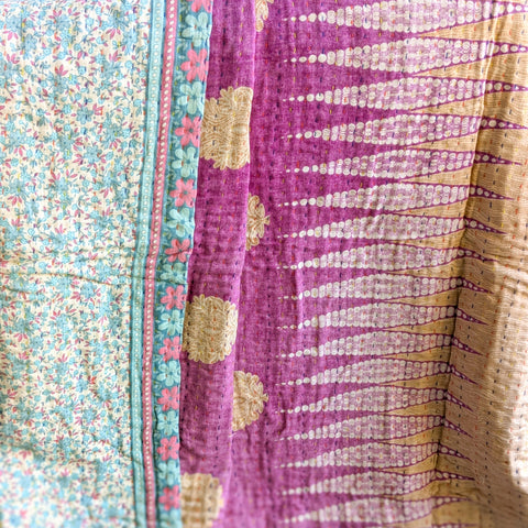 close up mini kantha quilt