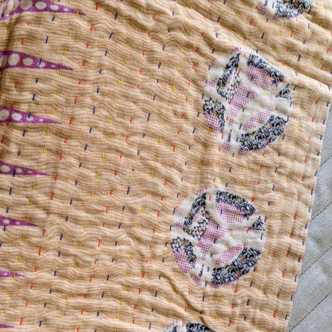 close up mini kantha quilt