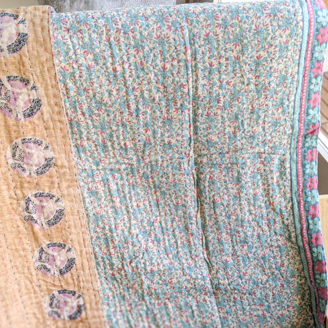 close up mini kantha quilt