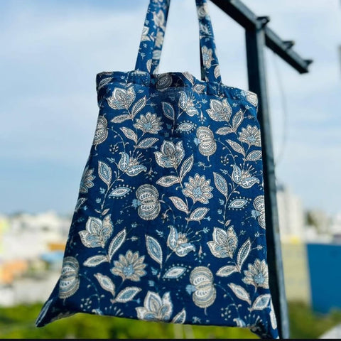 misc sari tote bag hanging from hook