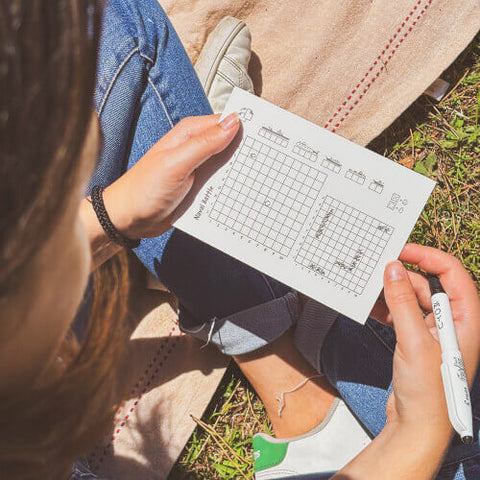 Naval Battle game on erasable stone paper