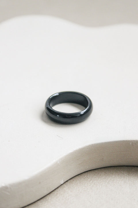 'Raven' Obsidiaan Ring (US 7, 17.3mm)