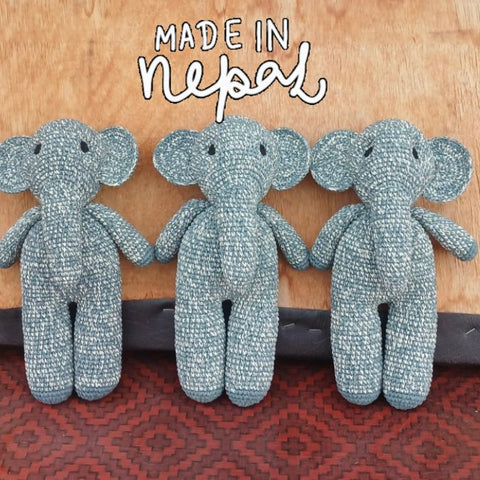 Luna-Leena olifant  Max - grijs melange - biologisch katoen - handgehaakt in Nepal