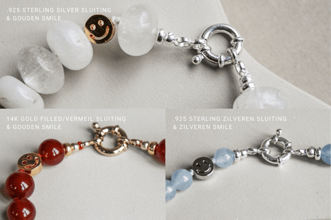 'Elin' Edelsteen Ketting met Citrien, Maansteen en Topaas