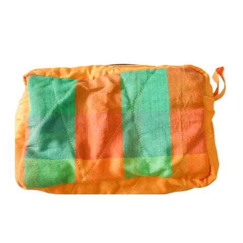Large colourful upcycled sari box pouches