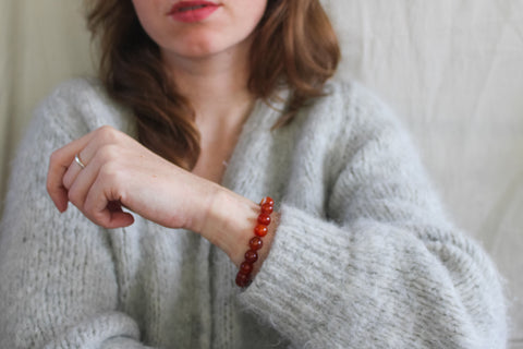 'Julie' Oranje Agaat Armband