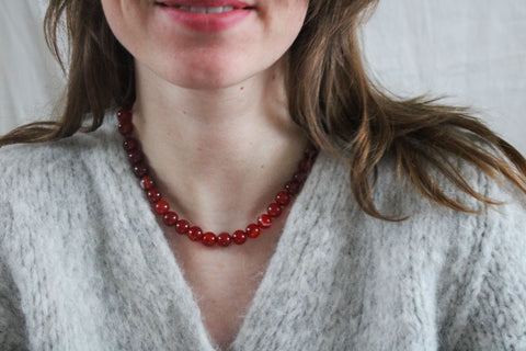 'Julie' Oranje Agaat Ketting