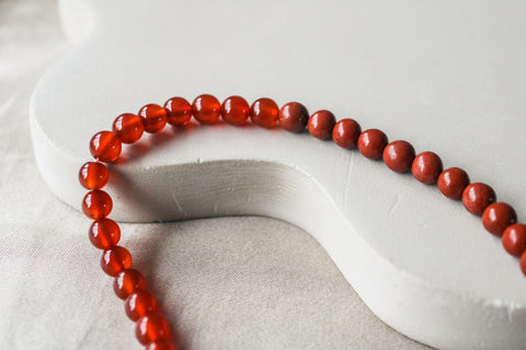 'Mabel' Rode Jaspis en Agaat Ketting