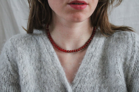'Mabel' Rode Jaspis en Agaat Ketting