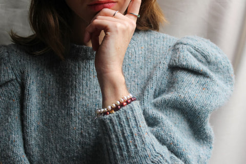 'Lisa' Burgundy Parel Armband