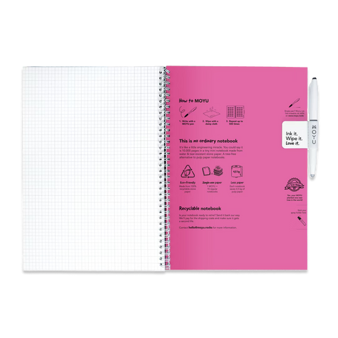 Erasable Notebook A4 - Passion Pink