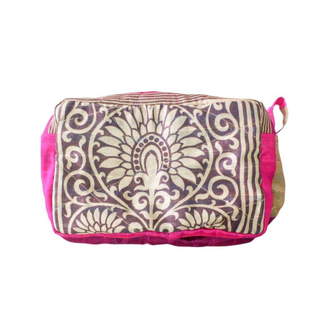 Large colourful upcycled sari box pouches