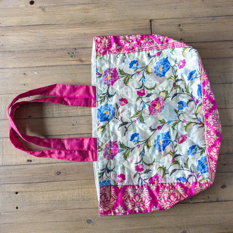 Large sari market shopper tote bags