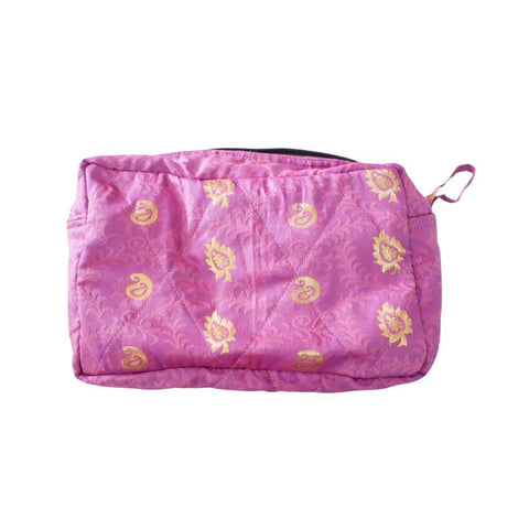 Large colourful upcycled sari box pouches