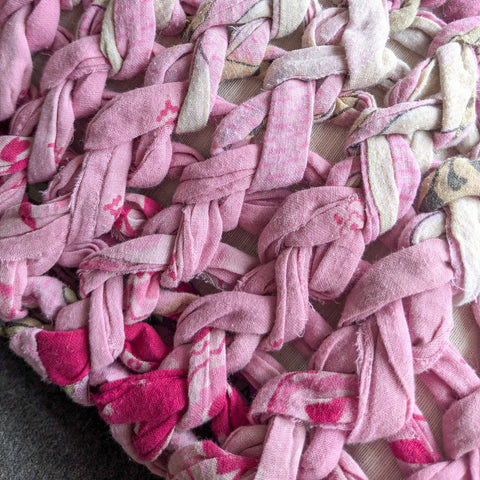 pink chunky knit cushion cover