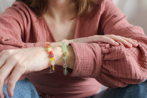 'Amélie' Edelsteen Armband met Citrien, Carneool en Angeliet