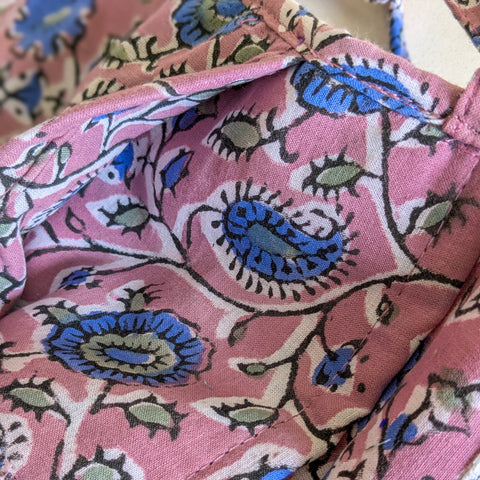 Lavender Block-Printed Crossbody Mobile Phone Cell Phone Bag With Slim Pocket