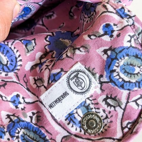 Lavender Block-Printed Crossbody Mobile Phone Cell Phone Bag With Slim Pocket