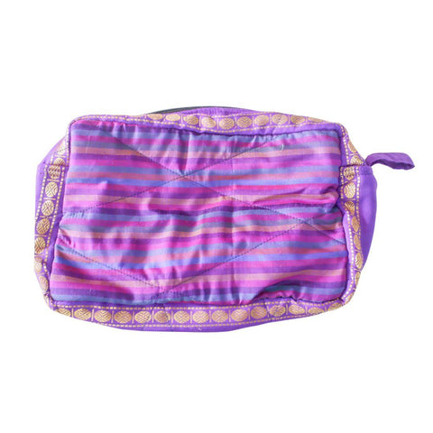 Large colourful upcycled sari box pouches