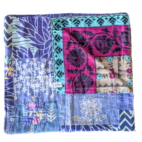 sari patchwork blanket, folded
