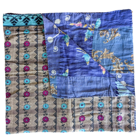 sari patchwork blanket, folded