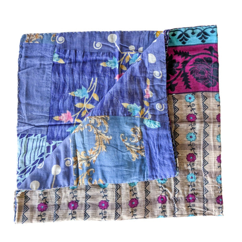 sari patchwork blanket, folded