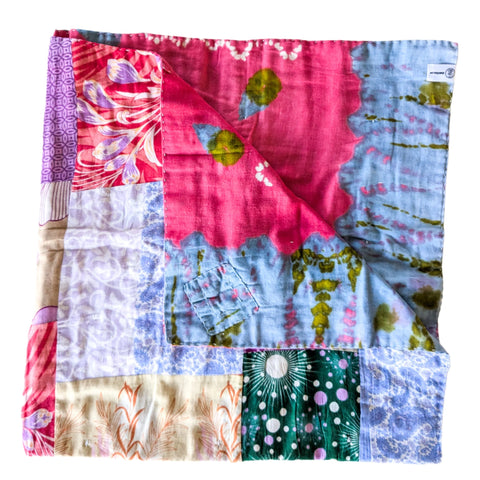 sari patchwork blanket, folded