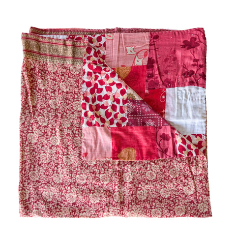 sari patchwork blanket, folded