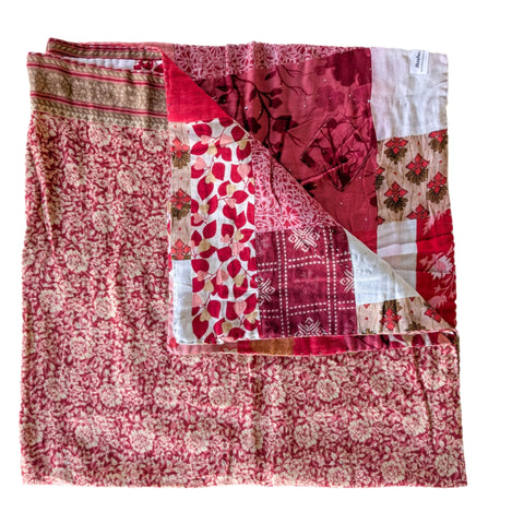 sari patchwork blanket, folded