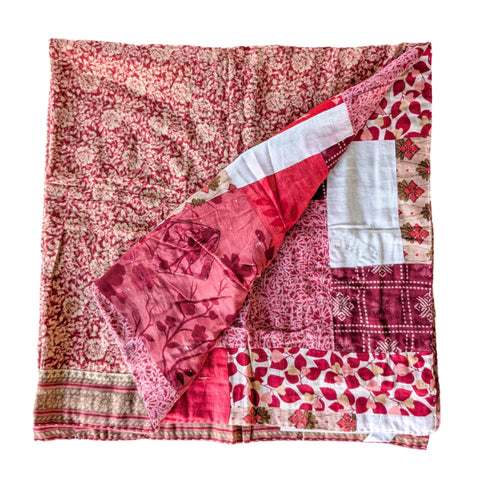 sari patchwork blanket, folded