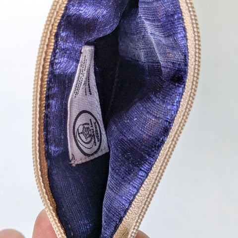 Indian Kalamkari Cotton Coin Purses with Upcycled Sari Lining