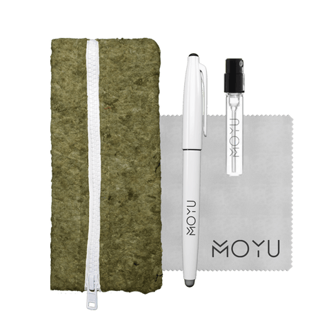 recycled-pencil-case-green-with-spray-cloth-pen