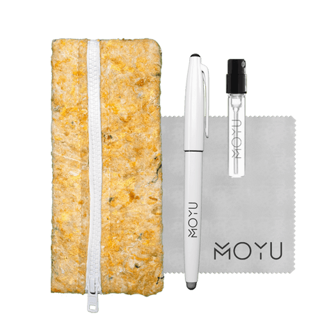 recycled-pencil-case-yellow-with-spray-cloth-pen