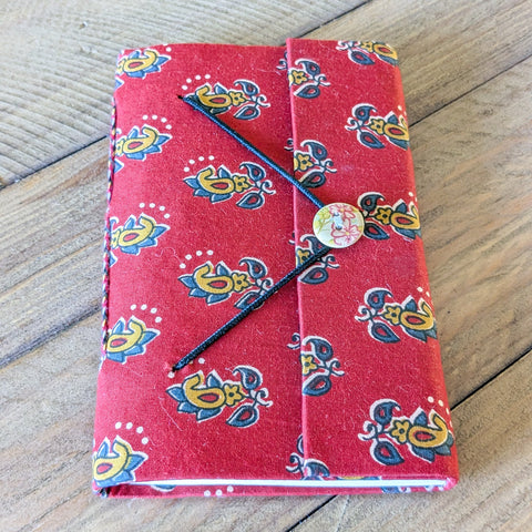 Eco Friendly Upcycled Fabric Journals with Elastic Flap Close, Fair Trade Stationery Ethically Handmade in India