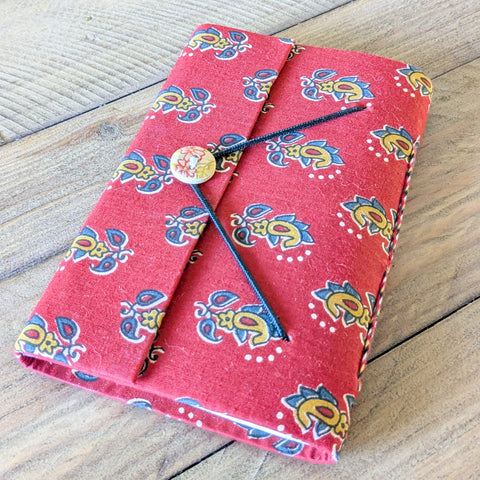 Eco Friendly Upcycled Fabric Journals with Elastic Flap Close, Fair Trade Stationery Ethically Handmade in India