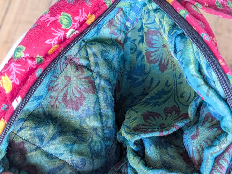 Round sari shoulder bag