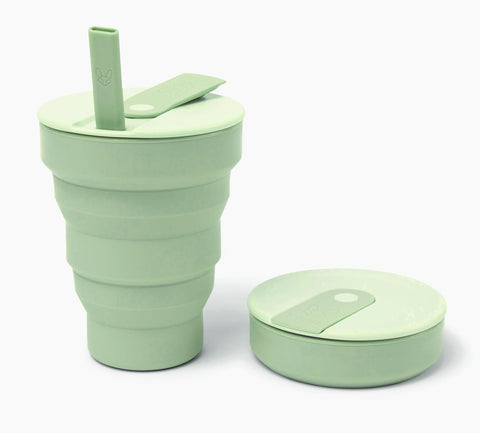 Reusable Coffee Travel Cup hunu – Eco-Friendly, Portable & Sustainable from beewise green colour with a straw