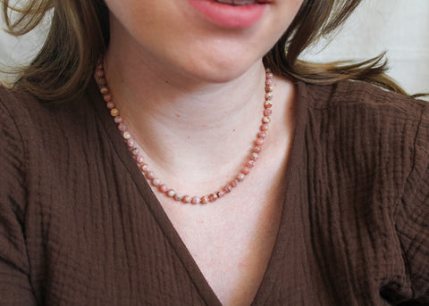 Rhodocrosiet ketting 'Anne'