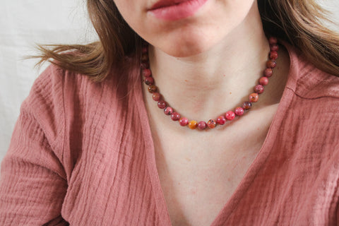 'Ella' Rhodocrosiet Ketting